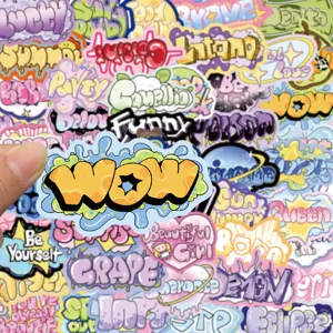 Waterdichte graffiti vinyl stickers pack voor skateboard, laptop en gitaar decor.