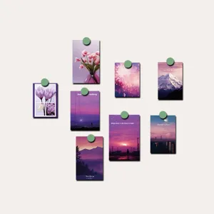 Purple Aesthetic Wall Collage Kit Coated Paper Room Decor Cards Small Fresh Postcards For Dorm Living Room Bedroom Art Wall Decor