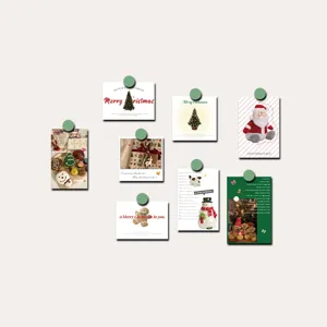 Juego de 10 tarjetas decorativas de Navidad estilo INS postales de pared para dormitorio