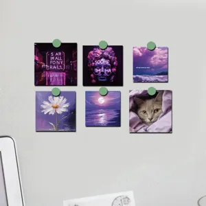 Purple aesthetic decorative wall cards set, art postcards for bedroom and living room decor.