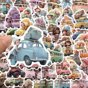 Autocollants imperméables de voiture de voyage de dessin animé pour bagages DIY guitare