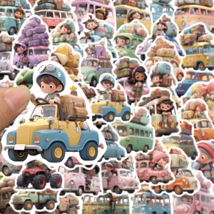 50Pcs autocollants impermeables de voiture de voyage de dessin anime bricolage pour valise