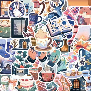 Winter Cartoon Graffiti Stickers Waterproof Aesthetic Warm Snowy Theme Decals For Phone Case Luggage Helmet Laptop DIY Decoration