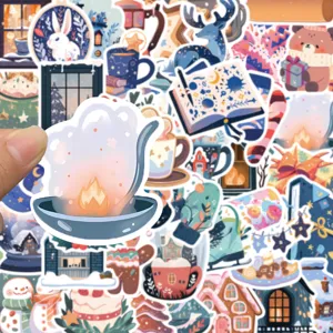 Cute winter cartoon stickers waterproof decal pack for phone case luggage decoration