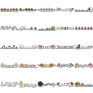 Pegatinas decorativas de garabatos de separadores de dibujos animados para diarios y maletas.