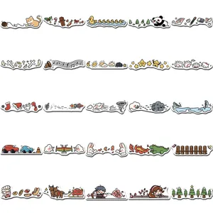 50pcs Pegatinas de Garabatos de Línea Divisoria de Dibujos Animados Lindas para Diario