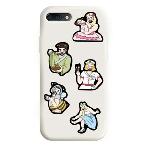 Coque de téléphone rigolote avec des motifs cartoon humoristiques et originaux en détail.
