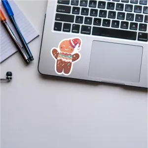 Cute Christmas gingerbread man waterproof decorative sticker for laptop and phone case.
