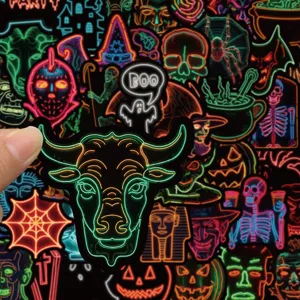 Halloween neon waterproof stickers set for guitar skateboard helmet DIY waterproof decor
