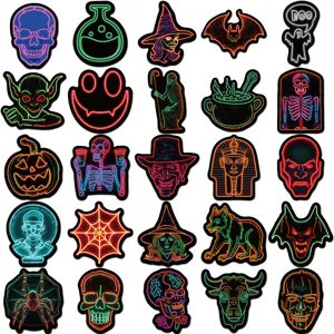 Halloween neon graffiti stickers waterproof laptop skateboard decal set 50 pcs