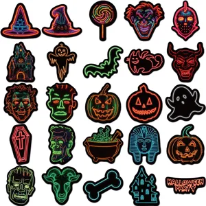 Halloween neon waterproof graffiti stickers for journals, skateboards and helmets, 50pcs
