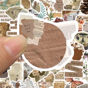 Vintage retro collage waterproof stickers for journaling, scrapbooking, and guitars.