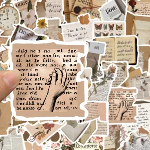 Vintage scrapbooking stickers 50pcs aesthetic retro journal waterproof decorative decal