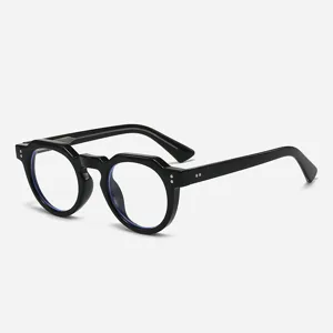 Japanische Retro schwarze Polygon Brille Fassung Blaulichtfilter Nische kleine Rahmen Brille