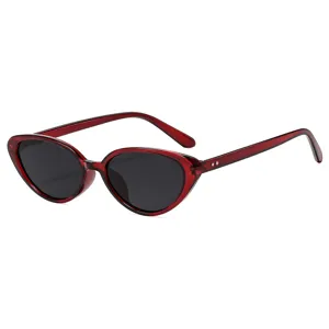 Rote kleine Katzenauge Sonnenbrille für Damen, Retro leichten Sonnenbrillen Fassung.