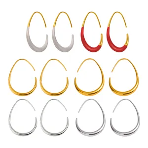 Ensemble de boucles d'oreilles géométriques en acier, bijoux élégants pour femmes.