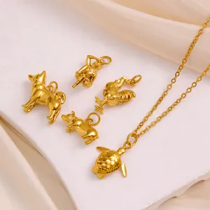 Exquisite 18k gold plated zodiac animal pendants close-up detail showcasing fine craftsmanship.