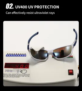 Ανδρικά αθλητικά γυαλιά ηλίου UV400 προστασία ποδηλασία εξωτερικού χώρου λευκός σκελετός