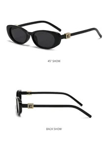 Schicke schwarze Cat-Eye Sonnenbrille für Damen, trendiger UV-Schutz mit goldenen Bügeldetails.