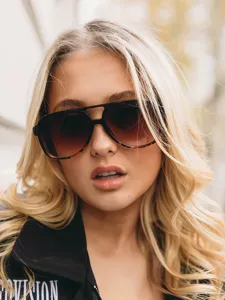 Grosse Piloten Sonnenbrille fuer Damen, modischer Leo Print Rahmen UV Schutz chic Brille.