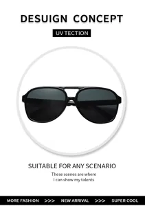 Klassische Piloten-Sonnenbrille für Damen und Herren, stilvoller schwarzer UV-Schutz.