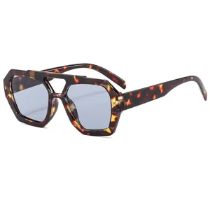 Schildpatt Doppelsteg Aviator Sonnenbrille für Damen modische Brille Hauptansicht