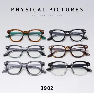 Retro runde Brillenfassungen fur Damen, vintage Blaulichtfilter optische Brille stilvoll.