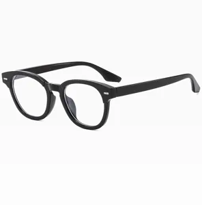 Vintage dicke runde Blaulichtfilter Brille Damen Mode schwarze optische Brillenfassung neu
