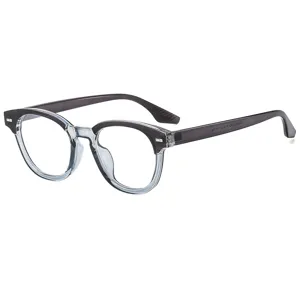 Vintage halbrahmen Blaulichtfilter Brille mit klarem und schwarzem Rahmen fuer Damen Alltag.