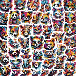 Cute Cartoon Animal Graffiti Waterproof Stickers Pack For Phone Case Water Bottle Guitar Skateboard Helmet DIY Decor Sticker