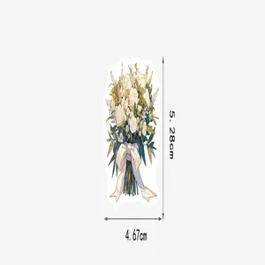 Adesivo decorativo con bouquet di fiori romantici per custodia di telefono e chitarra.