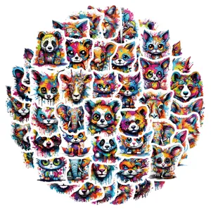 50pcs colorful cartoon graffiti animal waterproof stickers for phone case skateboard