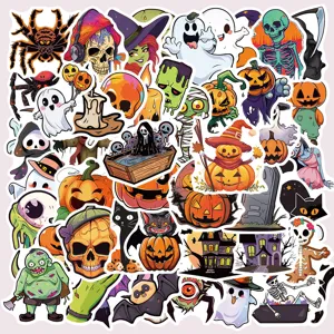 50 Pcs Halloween Waterproof Graffiti Stickers Decals for Phone Case Laptop Skateboard Guitar