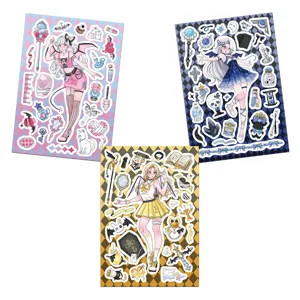 Cute angel and devil anime sticker sheets, decorative journaling and planner stickers.