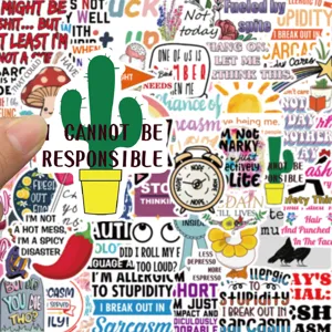 Adesivo in vinile per cactus sarcastico impermeabile decalcomania graffiti per telefono