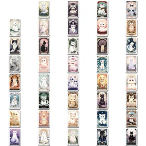 Cute cat tarot cards stickers set, waterproof decorative vinyl decals for phone case laptop.