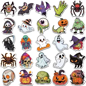 Halloween waterproof graffiti stickers set for skateboard helmet phone case guitar and laptop decor.