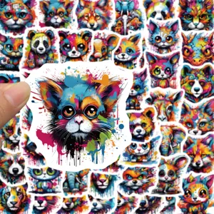 Cartoon colorful graffiti animal stickers waterproof decor for phone case water cup guitar
