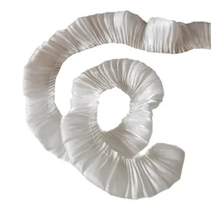 Élégante dentelle plissée 3D rétro française blanche pour vêtements DIY et poupées