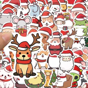 50 Stk niedliche Cartoon Weihnachten Tier Aufkleber fuer Handyhuelle Skateboard Deko