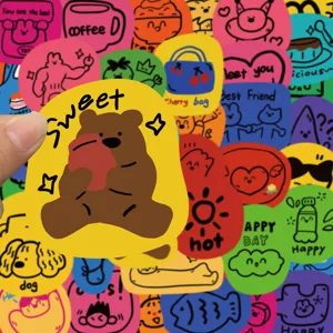 Adesivi impermeabili decorativi di cartoni animati graffiti colorati per cover di telefoni.