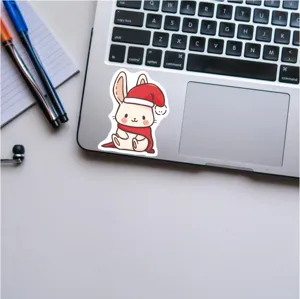 Süßer Weihnachts-Kaninchen-Aufkleber für Handyhülle Tasse Skateboard Laptop Dekoration.