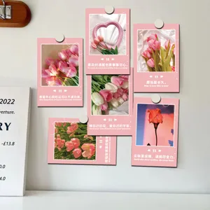 Pink tulip decorative cards set aesthetic wall postcards cute room decor dorm bedroom wall art