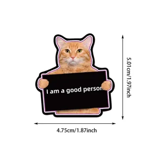 Mignon drôle chat orange autocollant étanche pour coque de téléphone tasse journal 4.75x5cm