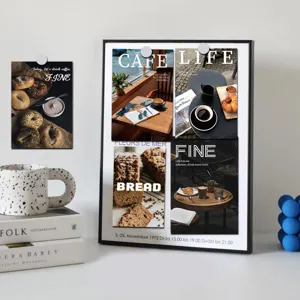 Café koffie thema decoratieve kaarten wandkunst set voor gezellige woonkamer inrichting