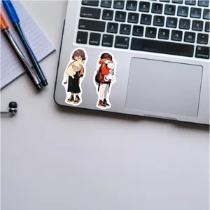 Adorables autocollants anime fille et chat pour ordinateur portable étanches 51pcs