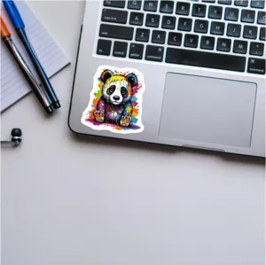 Colorful graffiti panda sticker waterproof vinyl decal for laptop skateboard helmet water bottle.