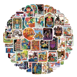 60 pcs autocollants graffiti fantôme rétro pour journal coque de téléphone bouteille d'eau