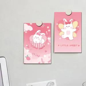 Carte decorative carine con coniglietto rosa coreano cartoline estetiche per parete.