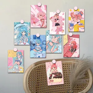Aesthetic Anime Girl Decorative Postcards Wall Art Prints Coated Paper Weekend Girl Journal Style Room Aesthetic Decor